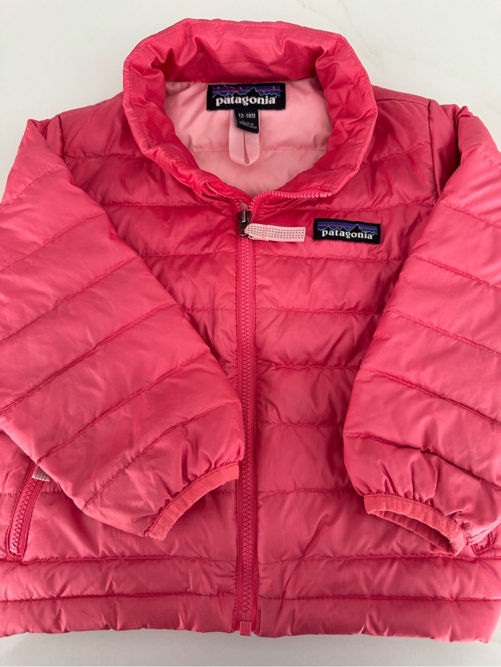 Patagonia Kids Bright Pink Quilted Puffer Jacket 12-18M